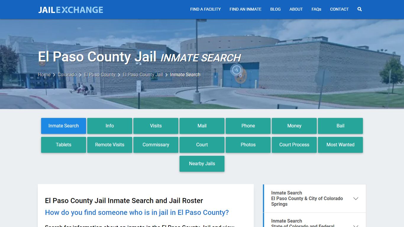 Inmate Search: Roster & Mugshots - El Paso County Jail, CO